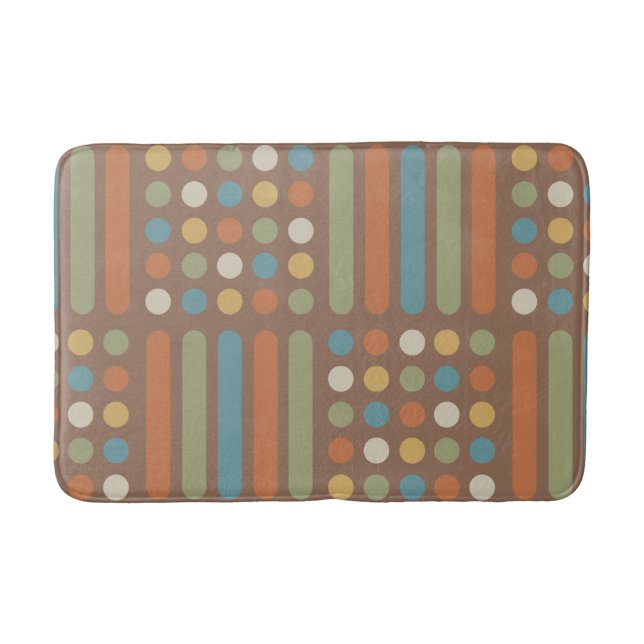 Tapis De Bain Cercles Lignes Multicolores Milieu de Siècle 2 (Devant)