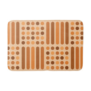 Tapis De Bain Cercles modernes du milieu du siècle Lignes orange