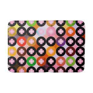 Tapis De Bain Cercles multicolores cool et Cloches roses