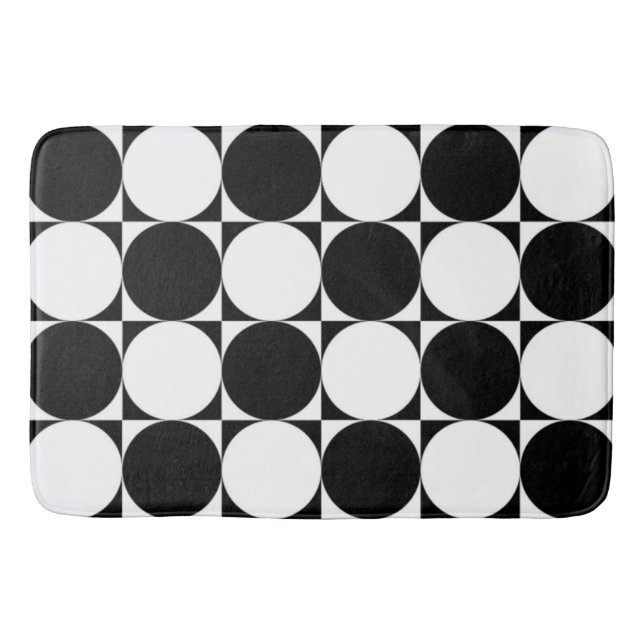 TAPIS DE BAIN CERCLES NOIRS ET BLANCS (Devant)