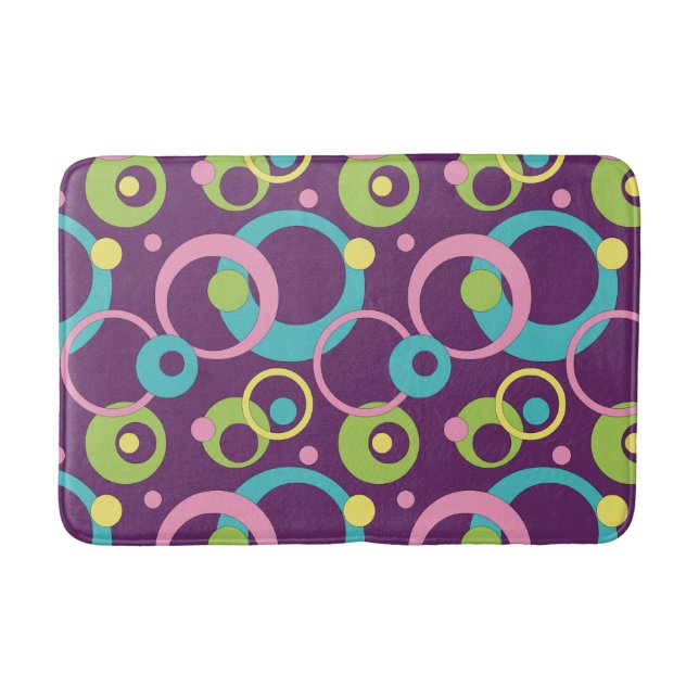 Tapis De Bain Cercles pourpres Funky Mat de bain (Devant)