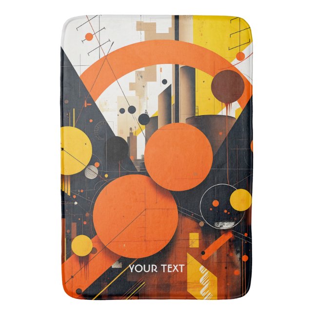 Tapis De Bain Cercles rouges Abstraits Imaginaires (devant Vertical)