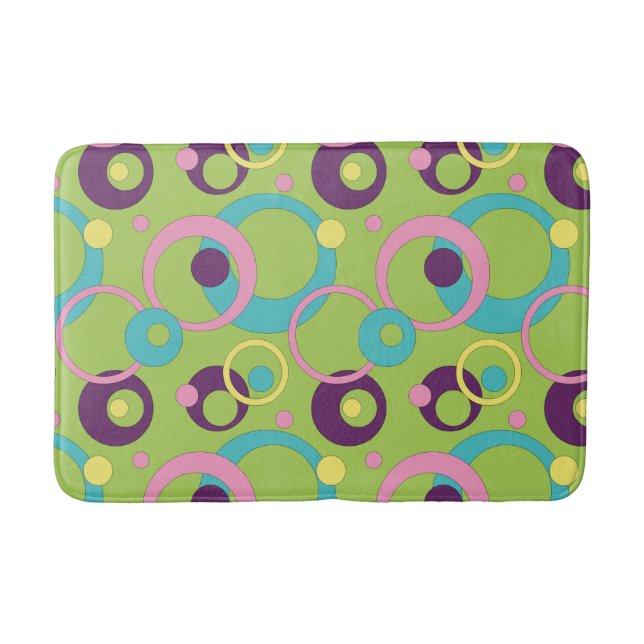 Tapis De Bain Cercles verts funky Mat de bain (Devant)