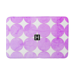 Tapis De Bain Cercles violets modernes Monogramme