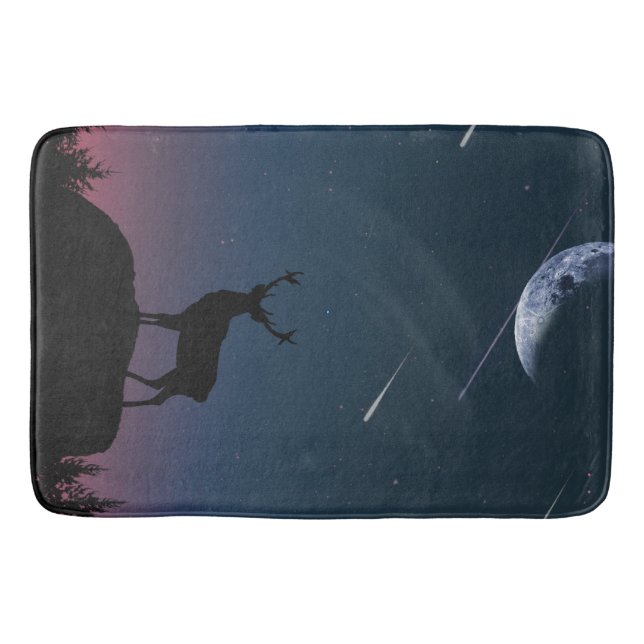 Tapis De Bain cerf au clair de lune (Devant)