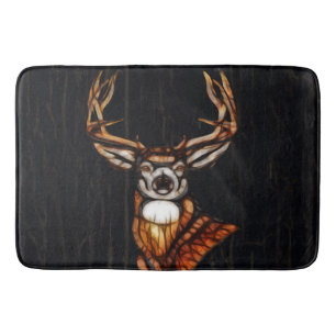Tapis De Bain Cerf en bois personnalisé rustique campagne