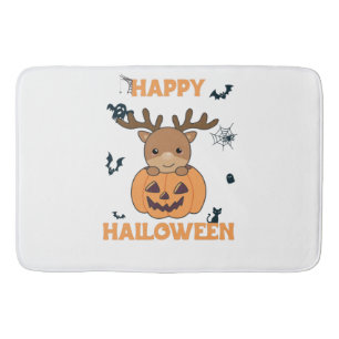 Tapis De Bain Cerf En Citrouille Mignonne Cerf Joyeux Halloween