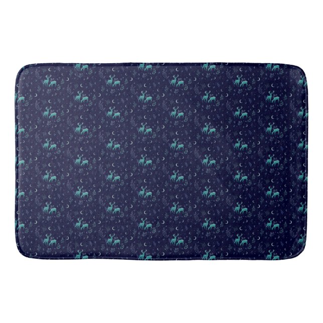 Tapis De Bain Cerf Lune Bleue (Devant)