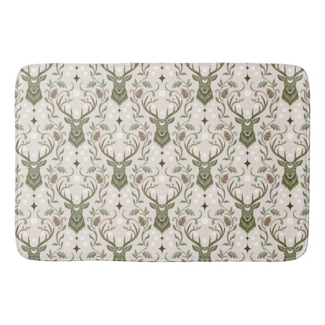 Tapis De Bain Cerf Tribal Boho, Rêvant de Cerf (Devant)