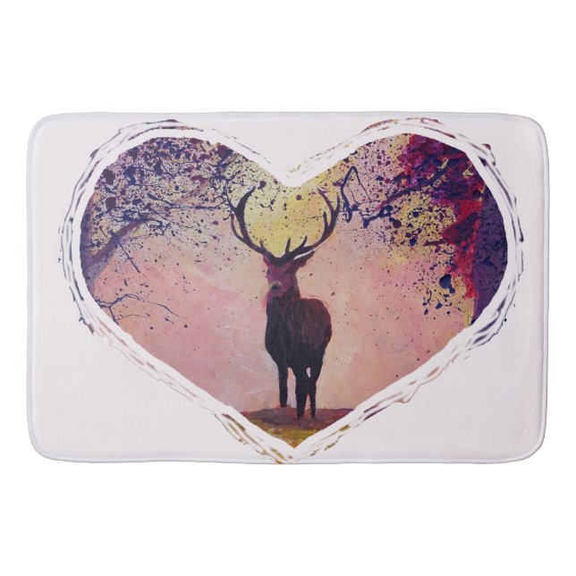 Tapis De Bain Cerfs communs dans l'amour (Devant)