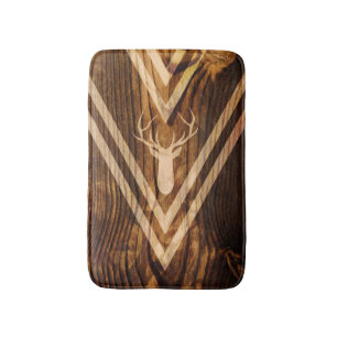 Tapis De Bain Cerfs communs de Boho sur le bois rustique