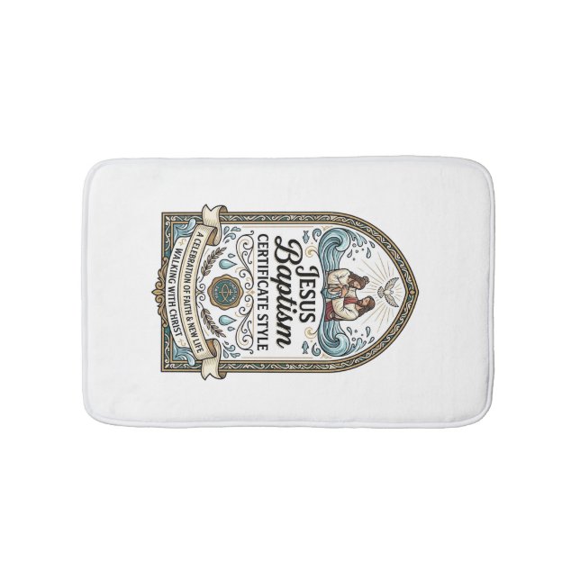 Tapis De Bain Certificat de baptême de Jésus Style Certificat de (Devant)