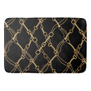 Tapis De Bain Chaînes d'or sur Black Pretty