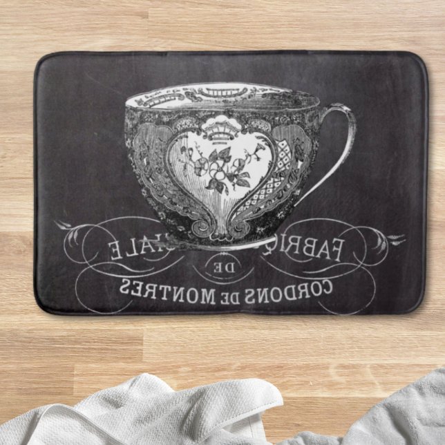 Tapis De Bain Chalkboard Alice à Wonderland tea party teacup (Chalkboard Alice in Wonderland tea party teacup Bath Mat)