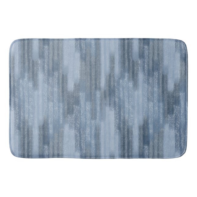 Tapis De Bain Chalky Textured Abstrait en Denim Blue (Devant)