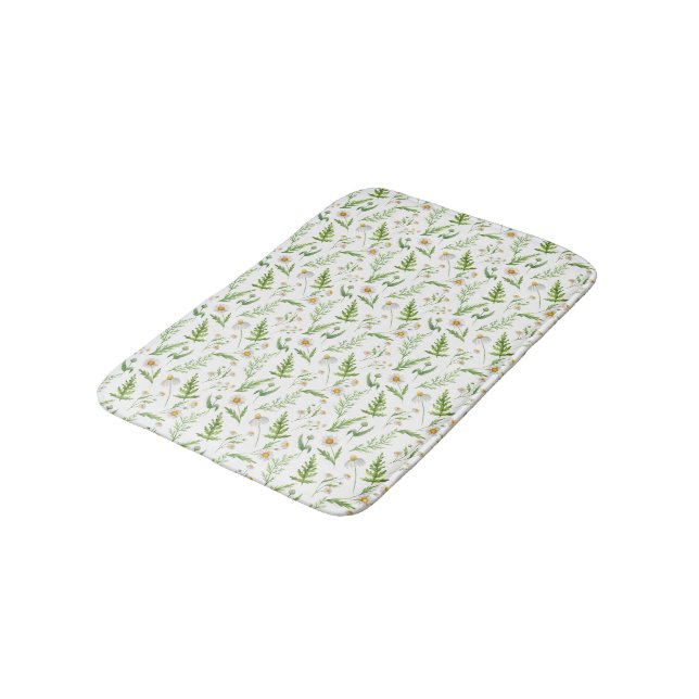 Tapis De Bain Chamomile Fleur Botanique Rustique Motif (Angle)
