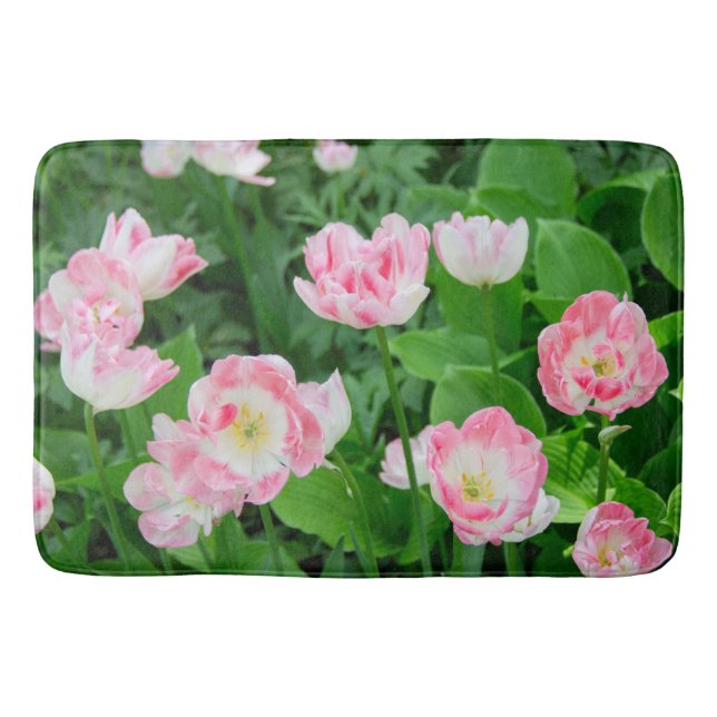 Tapis De Bain Champ de tulipes roses (Devant)