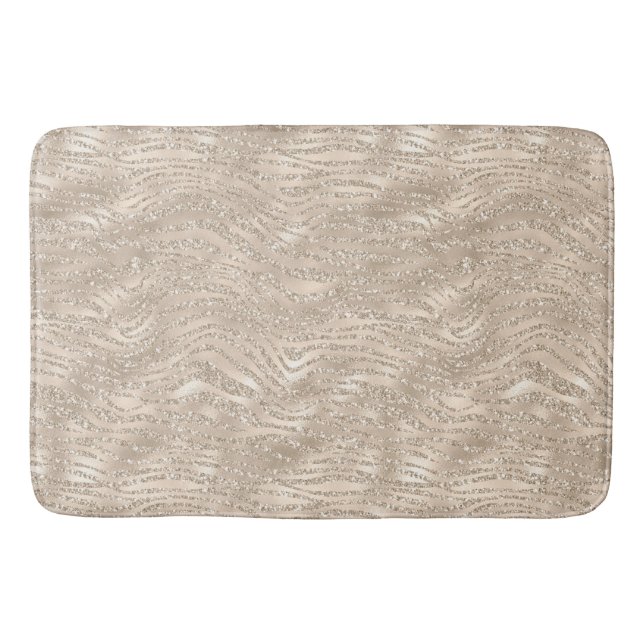 Tapis De Bain Champagne Gold White Glitzy Parties scintillant Ze (Devant)