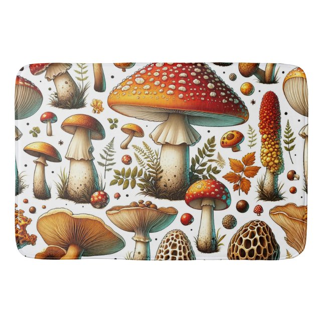 Tapis De Bain Champignons Sauvages Fantaisistes (Devant)