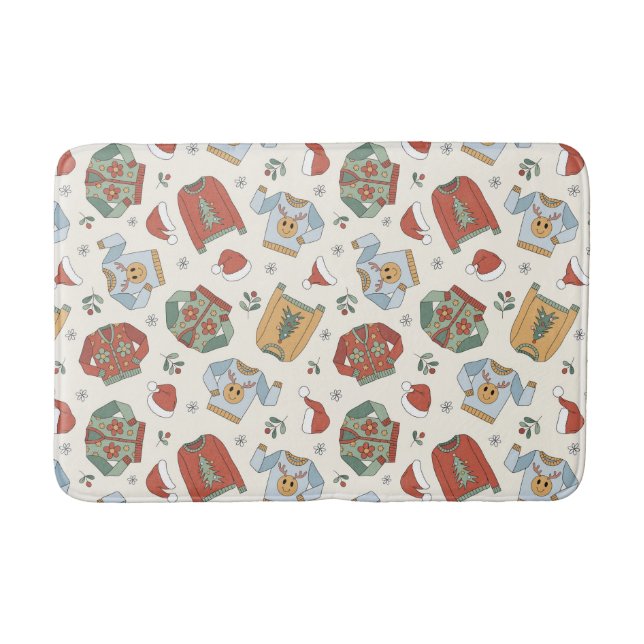 Tapis De Bain Chandails de Noël et Motif Casquette (Devant)