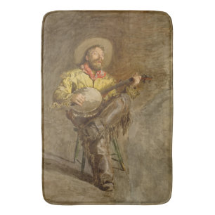 Tapis De Bain Chanter Espagnol Cowboy à Banjo jouer à la chanson
