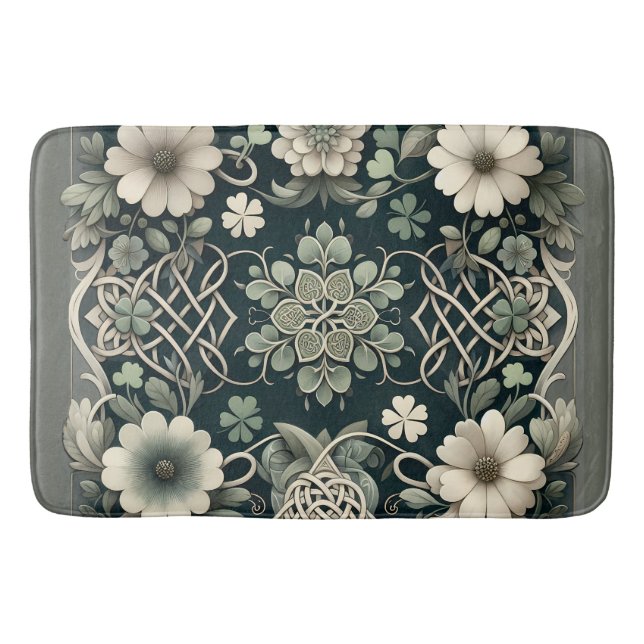 Tapis De Bain Charme floral du trèfle celtique (Devant)