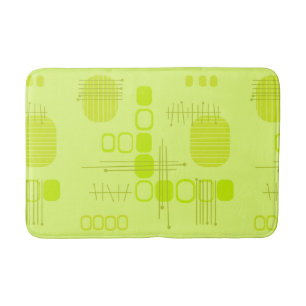 Tapis De Bain Chartreuse Abstraite en tissu d'écorce atomique
