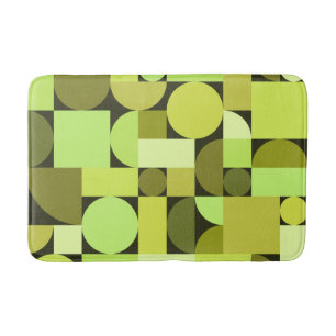 Tapis De Bain Chartreuse géométrique moderne du milieu du siècle
