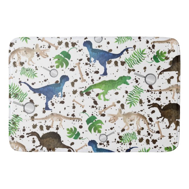 Tapis De Bain Chasse aux dinosaures ! Dinosaures en safari garço (Devant)