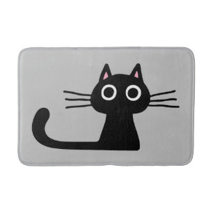 Tapis De Bain Chat à Kitty Noir avec de longs Whiskers