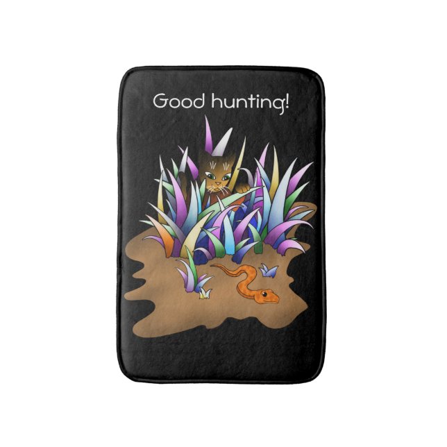 Tapis De Bain Chat Chasseur de serpent (Devant (Vertical))