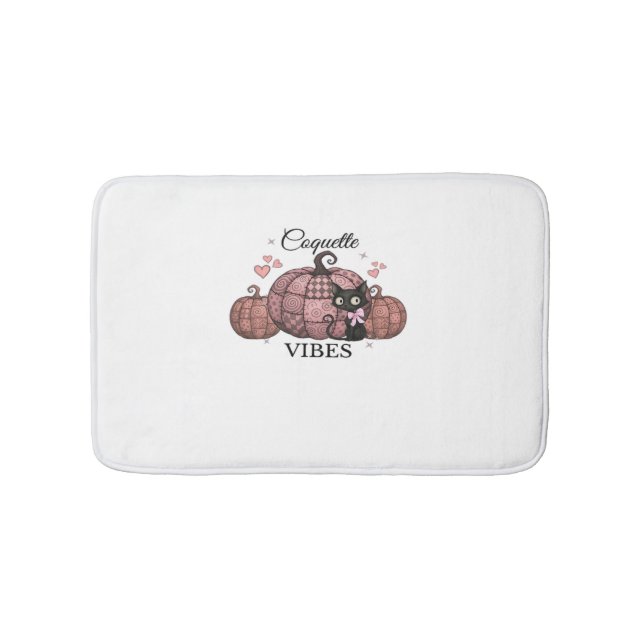 Tapis De Bain Chat Citrouille rose Coquette T-shirt surdimension (Devant)