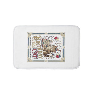 Tapis De Bain Chat d'anniversaire Chat d'anniversaire Âge Art ve