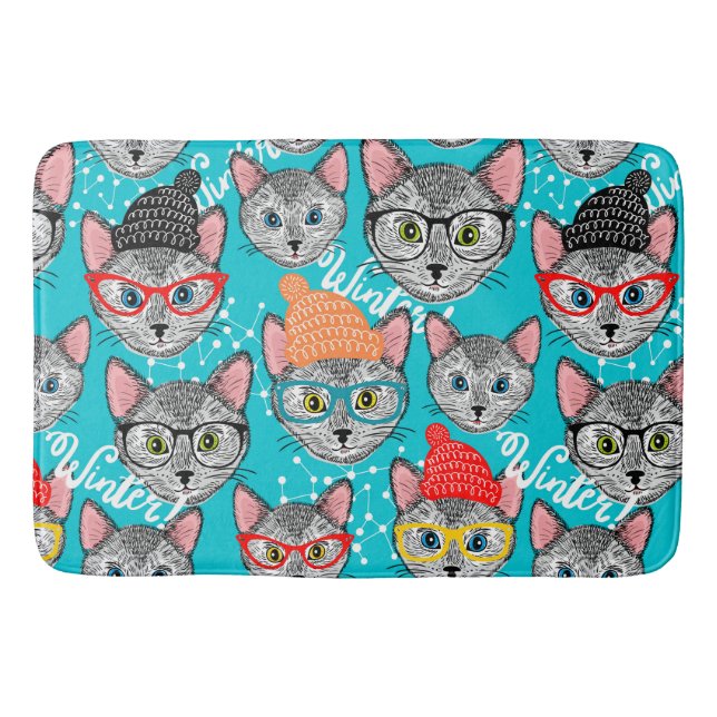 Tapis De Bain Chat dans le casquette (Devant)