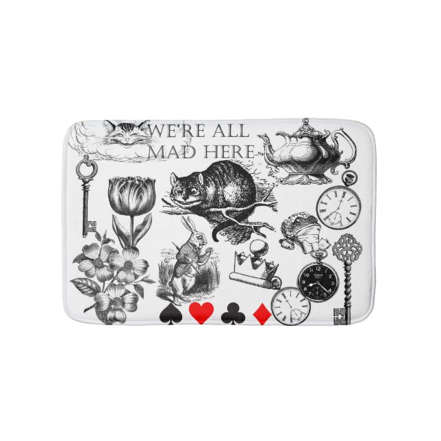 Tapis De Bain Chat de Cheshire classique alice au pays des merve (Devant)