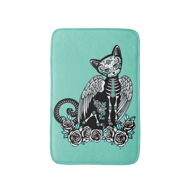 Tapis De Bain Chat de crâne de sucre (Devant (Vertical))