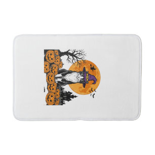 Tapis De Bain Chat de Halloween Sorcière Citrouille Vintage Épou