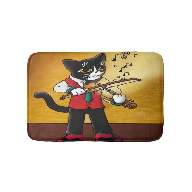 Tapis De Bain Chat de musique violon (Devant)