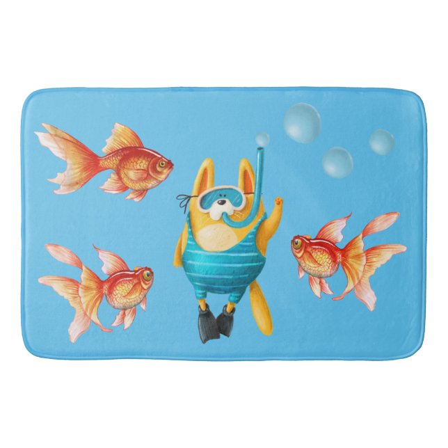 Tapis De Bain Chat de plongée en scaphandre (Devant)
