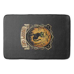 Tapis De Bain Chat effrayant Halloween Chauve-souris de cimetièr