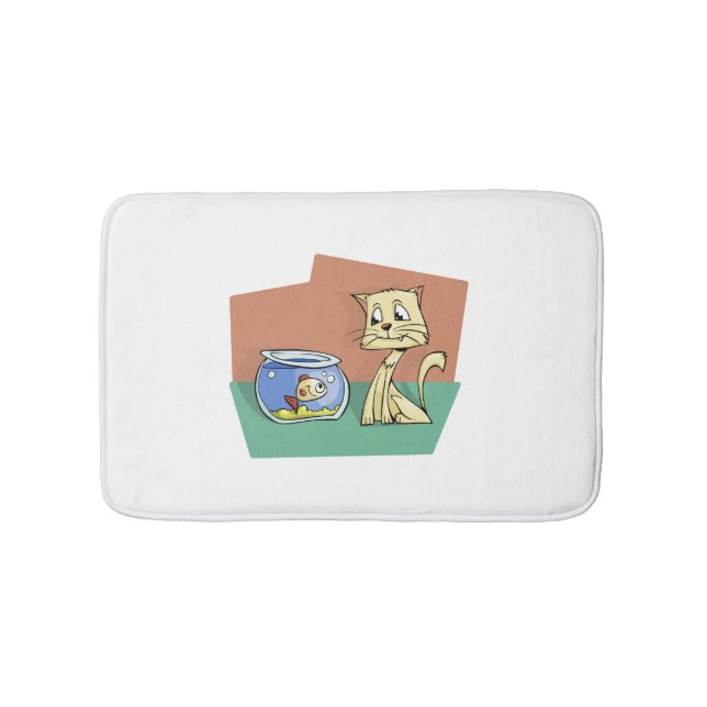 Tapis De Bain Chat et cuvette de poisson (Devant)