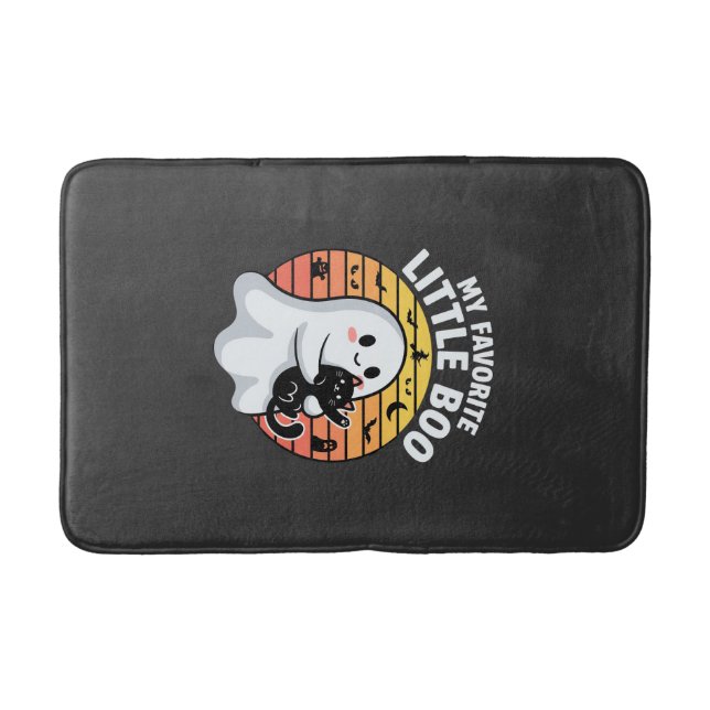 Tapis De Bain Chat fantôme d'Halloween Little Boo (Devant)