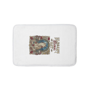 Tapis De Bain Chat floral élégant Art Nouveau vintage vecteur
