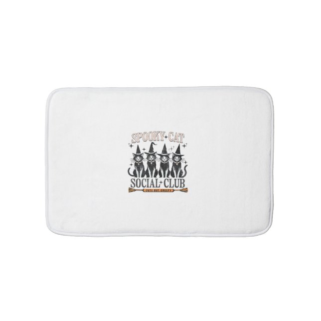 Tapis De Bain Chat Halloween Éffrayant Kitten Lover Tricot Ou Tr (Devant)