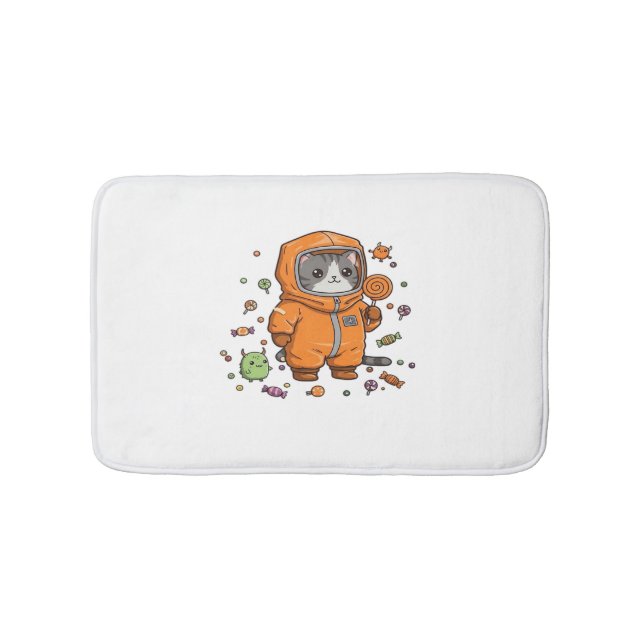 Tapis De Bain Chat Hazmat Chat Halloween Candy Monster Amusants  (Devant)