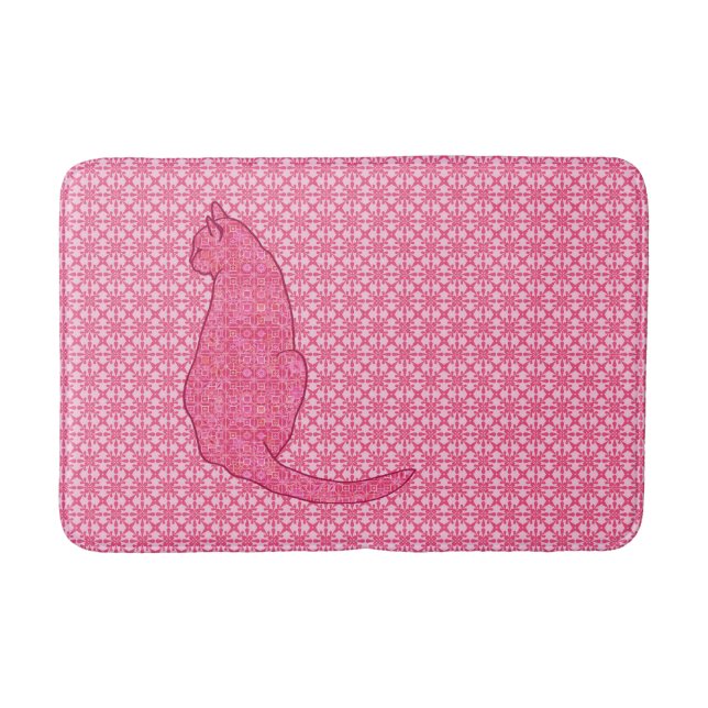 Tapis De Bain Chat japonais - Fuchsia Pink Batik (Devant)