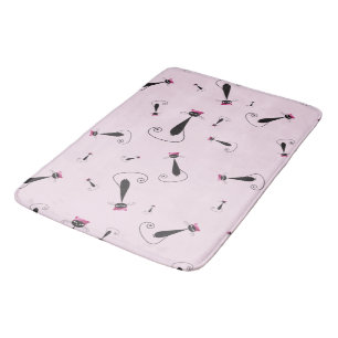 Tapis De Bain Chat Kitty Casquette rose
