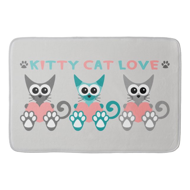 Tapis De Bain Chat Kitty Cuite Personnalisé Grand Mat Bain (Devant)
