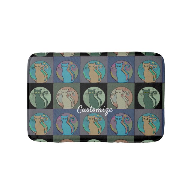 Tapis De Bain Chat Lady Multi Chats assis Thunder_Cove  (Devant)