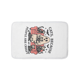 Tapis De Bain Chat Les Gens Sont Créepy Squelette Halloween Tee